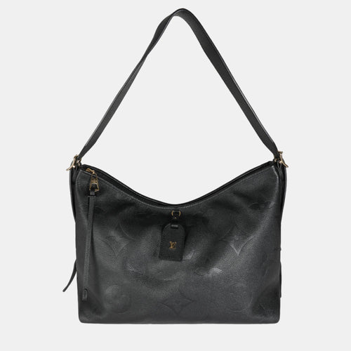 Black Giant Monogram Empreinte Leather Carryall MM Shoulder Bag