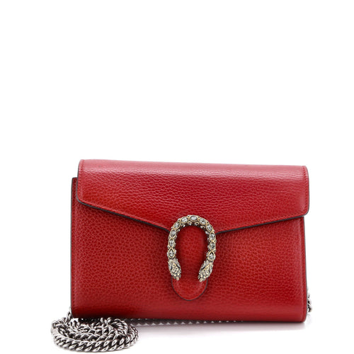 GUCCI Dionysus Chain Wallet Leather with Embellished Detail Small