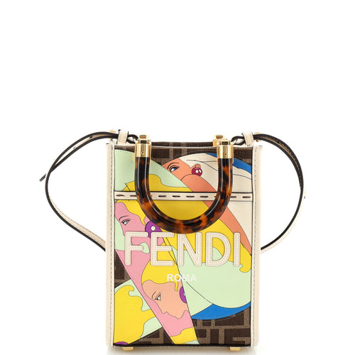 FENDI Sunshine Shopper Tote Printed Zucca Coated Canvas Mini