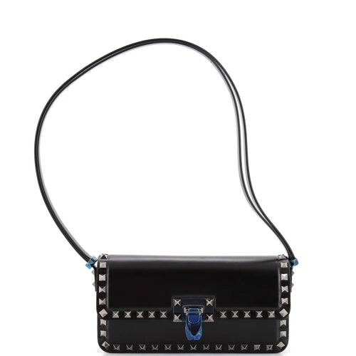 VALENTINO GARAVANI Rockstud23 Shoulder Bag Leather East West