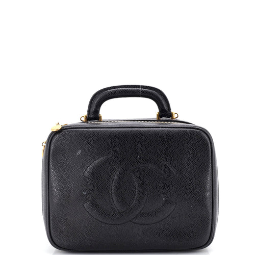 CHANEL Vintage Timeless Zip Around Vanity Case Caviar Medium