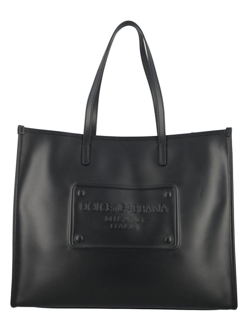 Men's Shopper With Embossed Logo in Black | 24ABM2274AG218 Color 80999