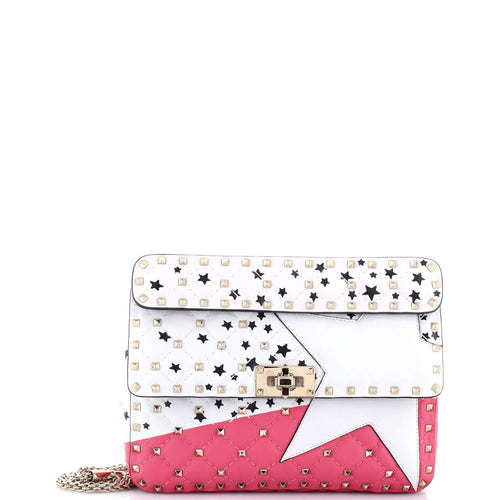 VALENTINO GARAVANI Rockstud Spike Flap Bag Quilted Leather Medium