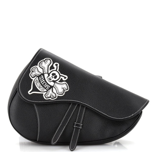 Shawn Stussy Saddle Crossbody Bag Leather with Applique