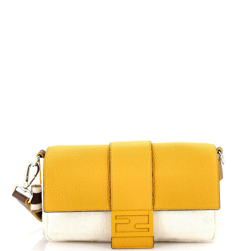 FENDI Baguette Convertible Belt Bag Zucca Canvas with Canvas and Leather Medium