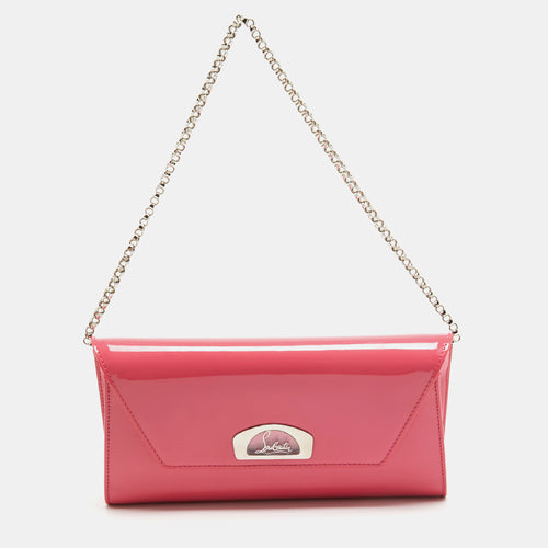 Pink Patent Leather Vero Dodat Chain Clutch