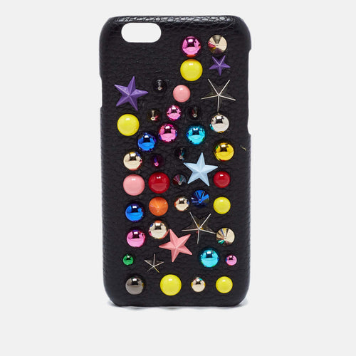Black Leather Embellished iPhone 6 Cover