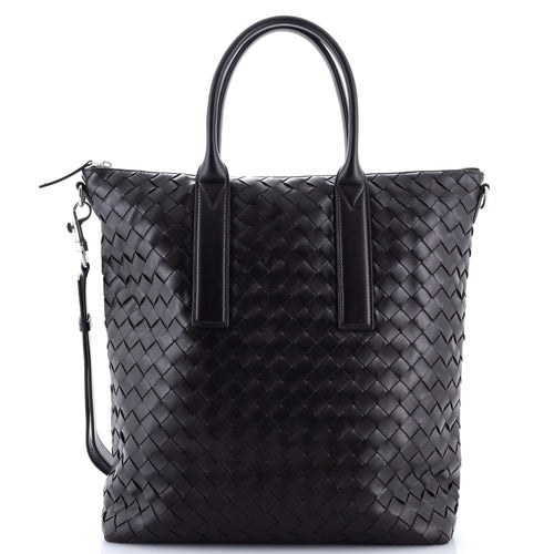 Convertible Zip Tote Intrecciato Leather North South