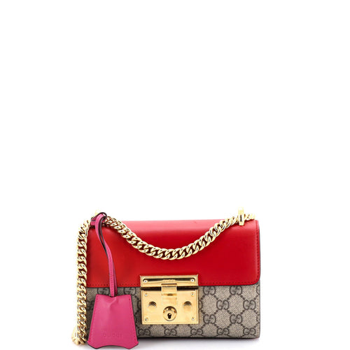 GUCCI Padlock Shoulder Bag GG Coated Canvas and Leather Small