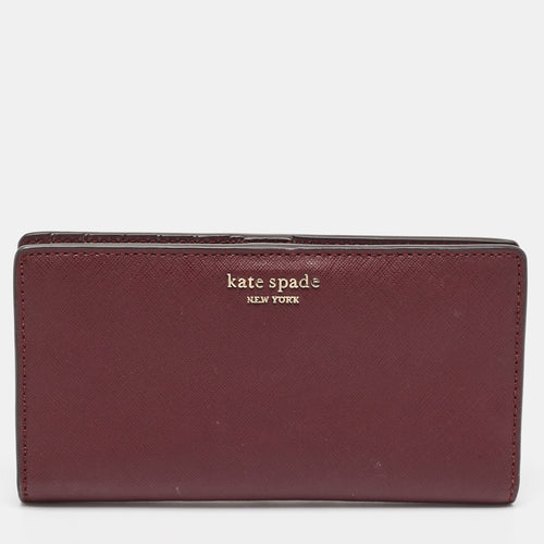 Burgundy Saffiano Leather Leila Continental Wallet