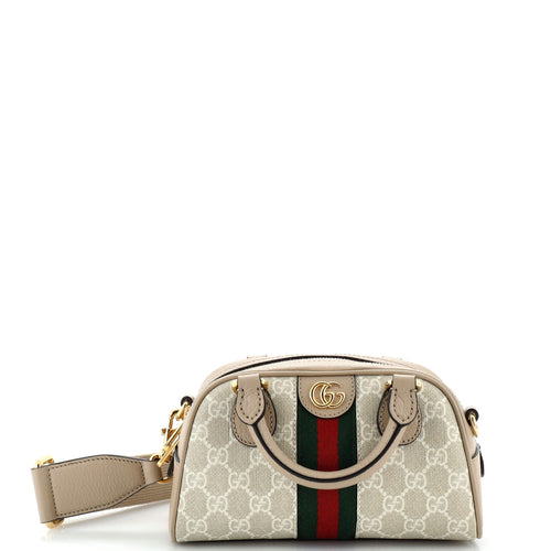 GUCCI Ophidia Convertible Boston Top Handle Bag GG Coated Canvas Mini