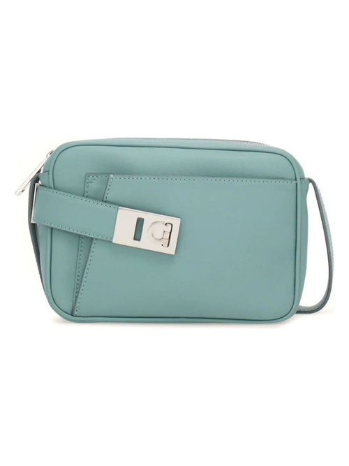 Women's Plain Leather Logo Shoulder Bag in Blue | Size UNICA | 2162920769551