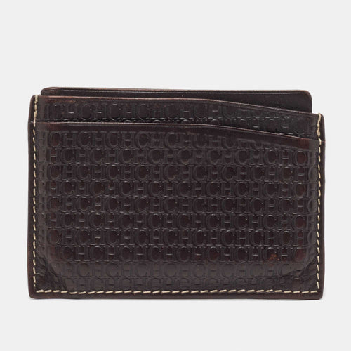 Dark Brown Monogram Leather Card Holder