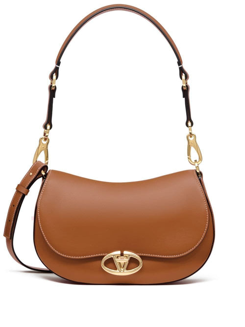 Women's Small Ohval Beige Shoulder Bag in Brown | 5W2B0N88CVC