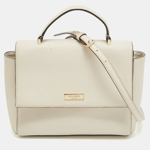 Off White Leather Charline Arbour Hill Top Handle Bag