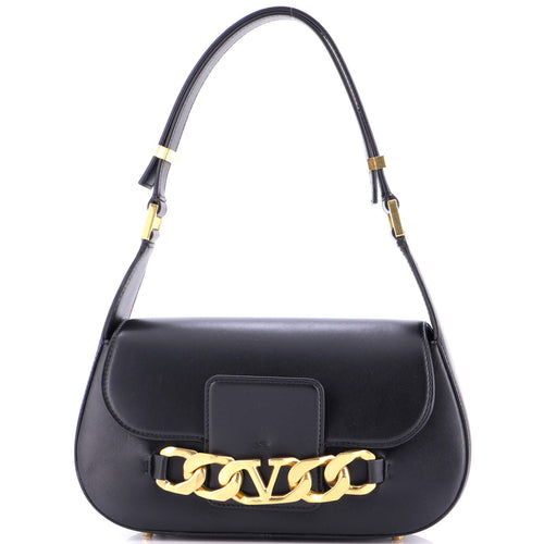 VALENTINO GARAVANI VLogo Chain Flap Shoulder Bag Leather Medium