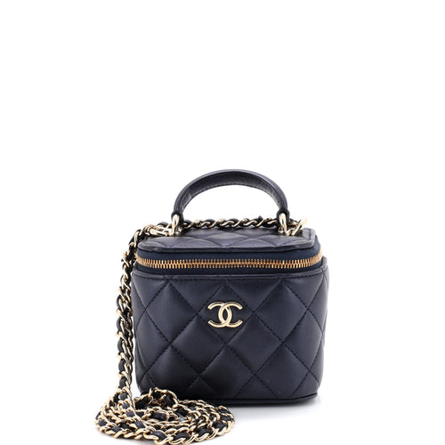 CHANEL Classic Top Handle Vanity Case with Chain Quilted Lambskin Mini