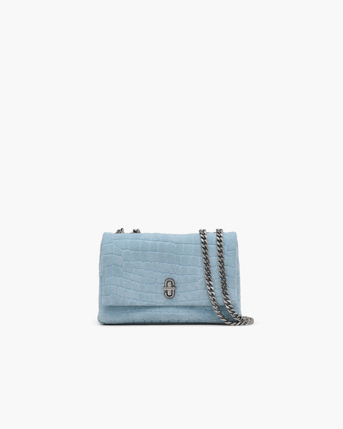 Marc Jacobs The Suede Croc Slim Dual Convertible Shoulder Bag in Blue Mist