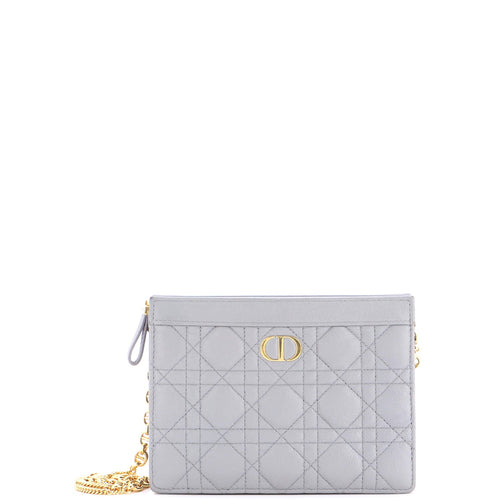 Caro Clutch with Chain Cannage Quilt Calfskin Small