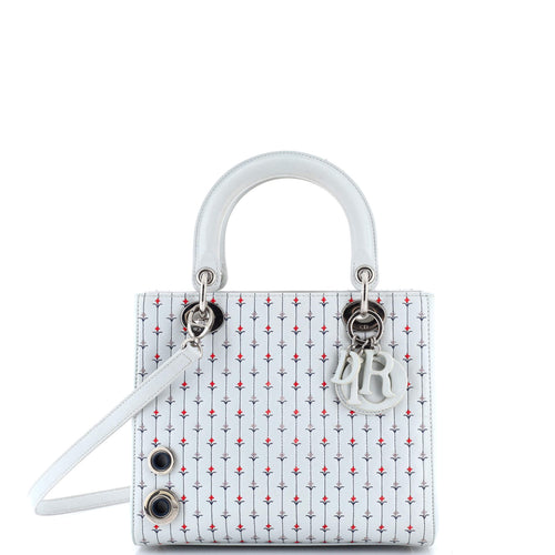 Lady Dior Bag Embroidered Leather with Applique Medium