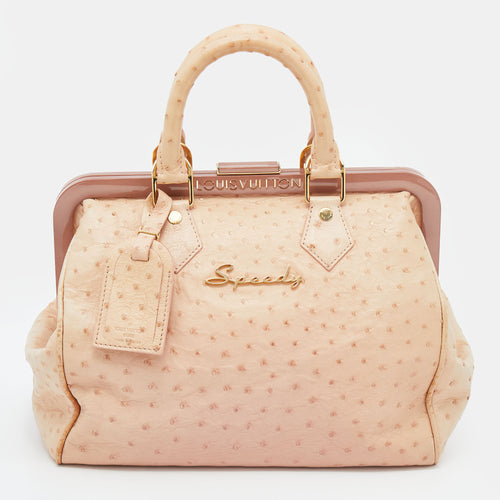 Poudre Ostrich Limited Edition Frame Speedy Bag