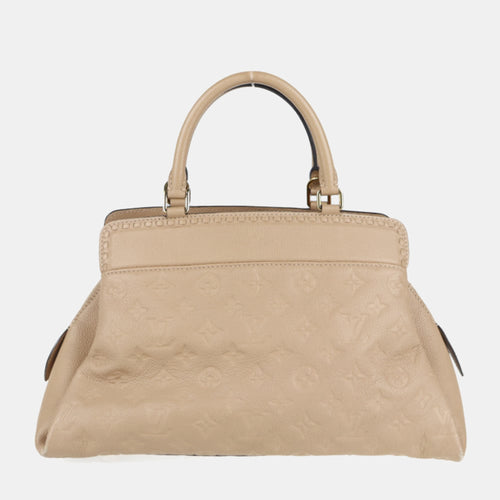 Beige Monogram Empreinte Leather Vosges Top Handle Bag