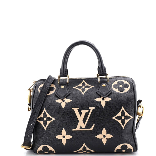 Speedy Bandouliere Bag Bicolor Monogram Empreinte Giant 25