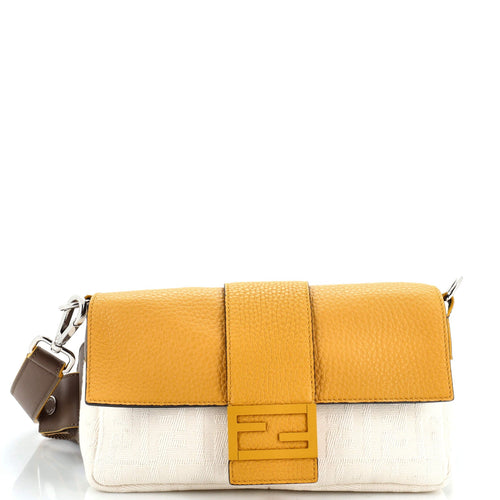 FENDI Baguette Convertible Belt Bag Zucca Canvas with Canvas and Leather Medium