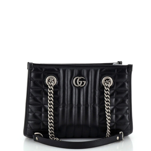 GUCCI GG Marmont Aria Chain Shopping Tote Mixed Matelasse Leather Small