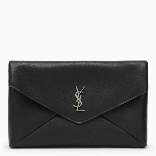 Men's Cassandre Large Envelope Clutch Bag With Logo in Black | 778181AACIA