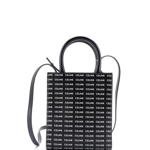 CELINE Vertical Cabas Tote All Over Logo Print Leather Mini