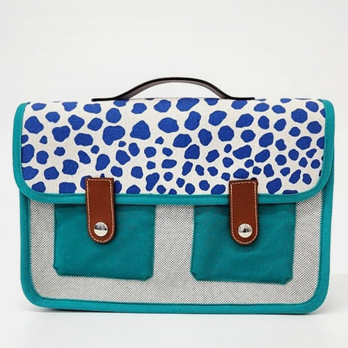 Multicolor Barenia Leather and Canvas Animaux Pixel Kids Backpack