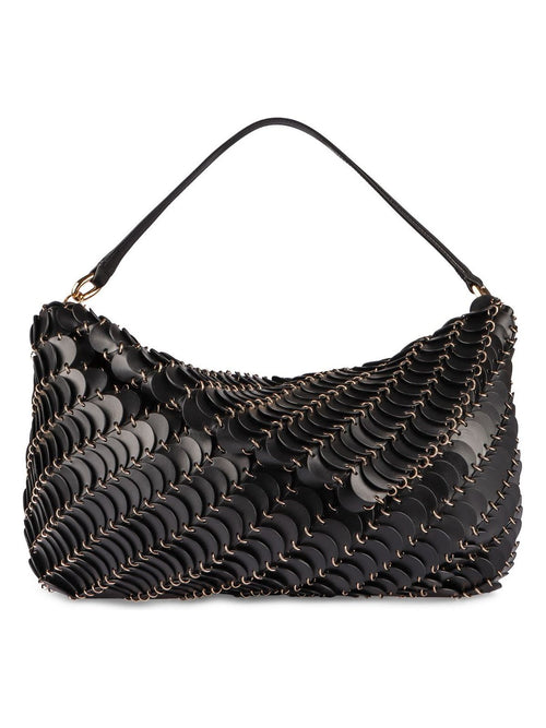 Women's Paco Leather Shoulder Bag in Black | 24ESS0463CLF191 Color P001