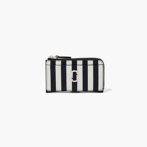 The Striped J Marc Top Zip Multi Wallet in Black/White