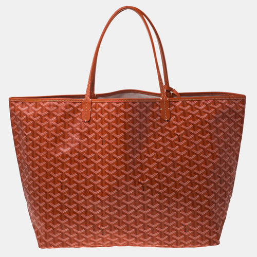 Orange Goyardine Coated Canvas and Leather Saint Louis GM Tote