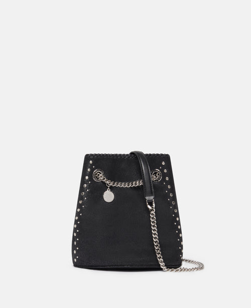 Falabella Studded Bucket Bag, Woman, Pitch black