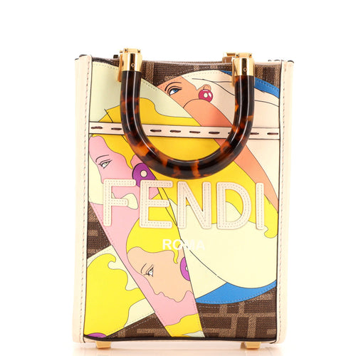 FENDI Sunshine Shopper Tote Printed Zucca Coated Canvas Mini