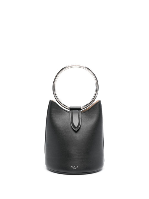 Women's Ring Mini Leather Bucket Bag in Black | Size UNI | AA1S02814CA515