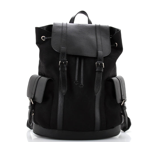 GUCCI Double Pocket Belt Backpack Jumbo GG Canvas and Leather Large