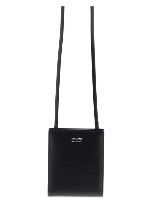 Men's Salvatore Card Holder With Shoulder Strap in Black | 6613110770102