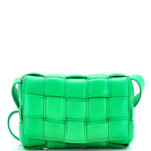 Cassette Crossbody Bag Padded Maxi Intrecciato Leather Small