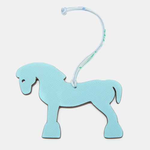 Hermès Bleu du Nord/Rouge de Coeur Epsom and Togo Leather Petit H Hermy Horse Bag Charm