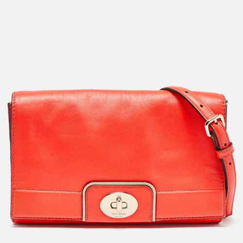Neon Orange Leather Hampton Road Juliana Crossbody Bag