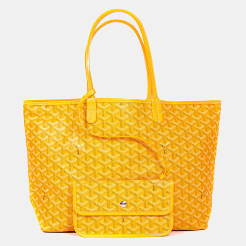 Yellow Goyardine Coated Canvas and Leather Saint Louis PM Tote