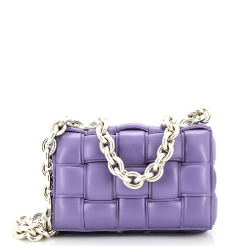 Cassette Chain Crossbody Bag Padded Maxi Intrecciato Leather