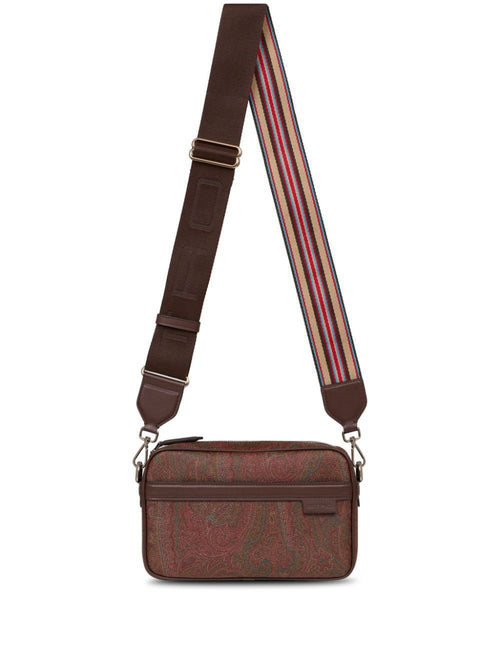 Men's Small Paisleyprint Leather Crossbody Bag in Brown | Size UNICA | MP1C0001AA012