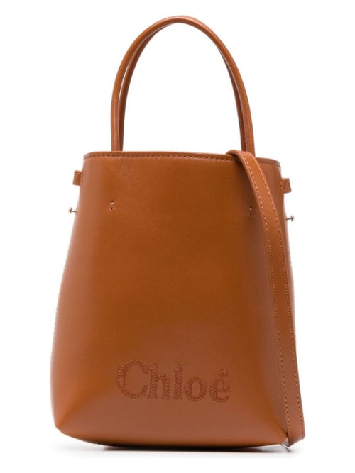 Women's Micro Leather Bucket Bag in Brown | Size UNI | CHC23UP873I10CHLOESENSE247