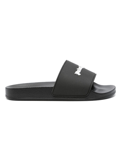 Men's Rubber Slides in Black | Size 36 | PWIC010S24MAT001 Color 1001