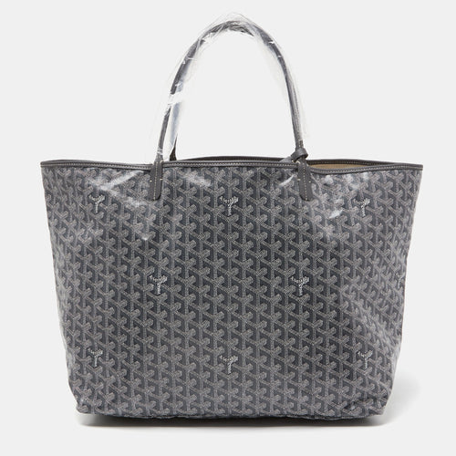 Grey Goyardine Coated Canvas and Leather Saint Louis GM Tote