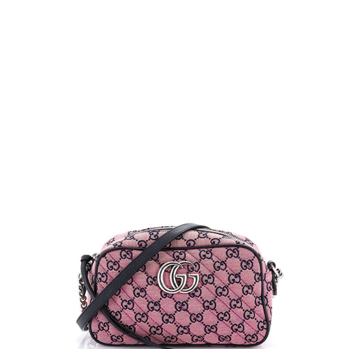 GUCCI GG Marmont Shoulder Bag Multicolor Diagonal Quilted GG Canvas Small